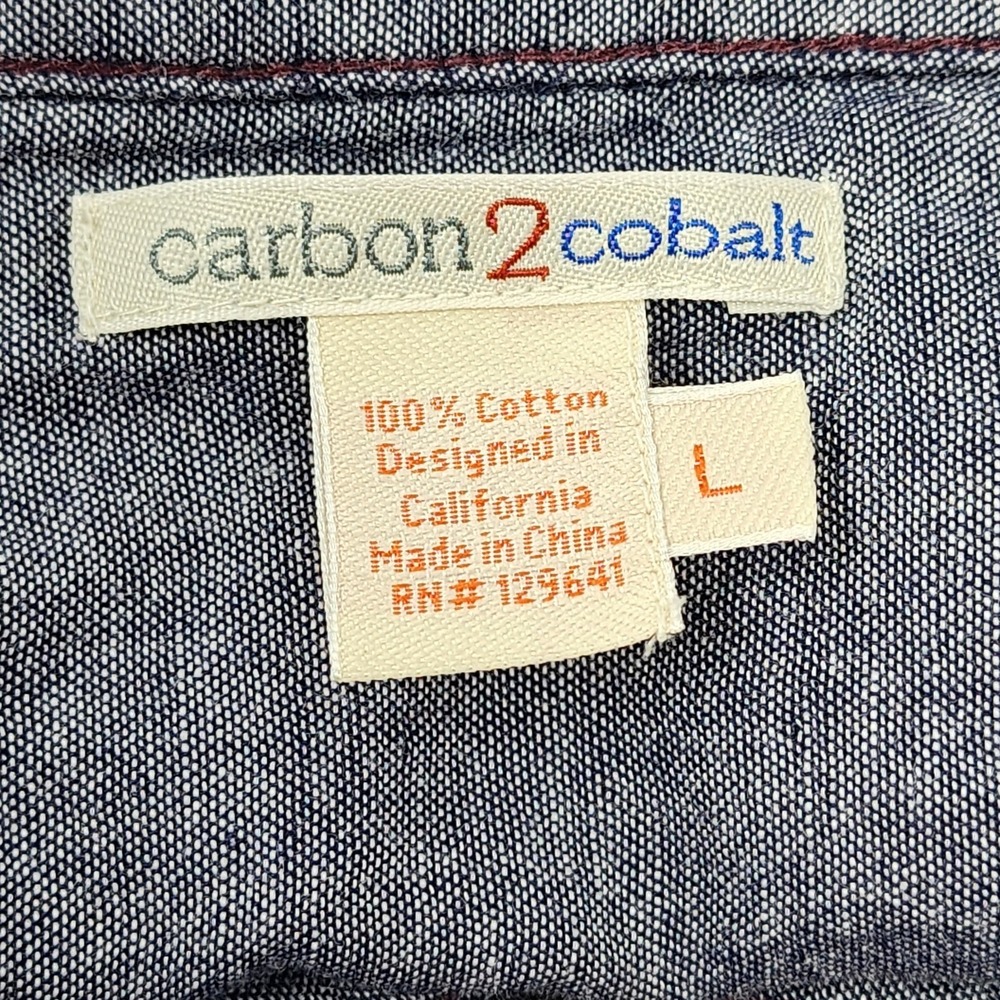Carbon 2 Cobalt Flannel Shirt Long Sleeve Mens Large Multicolor Plaid Cotton EUC - Picture 6 of 8